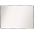 37" x 25" Non-Beveled Shiplap White Narrow Wood Bathroom Wall Mirror - Amanti Art: Modern Rectangle Includes Mounting Hardware