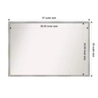 Miroir mural de salle de bain étroit en bois blanc