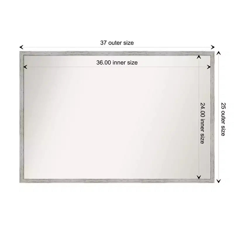 Miroir mural de salle de bain étroit en bois blanc