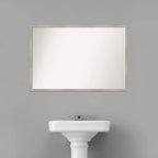 Miroir mural de salle de bain étroit en bois blanc
