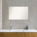 Miroir mural de salle de bain étroit en bois blanc