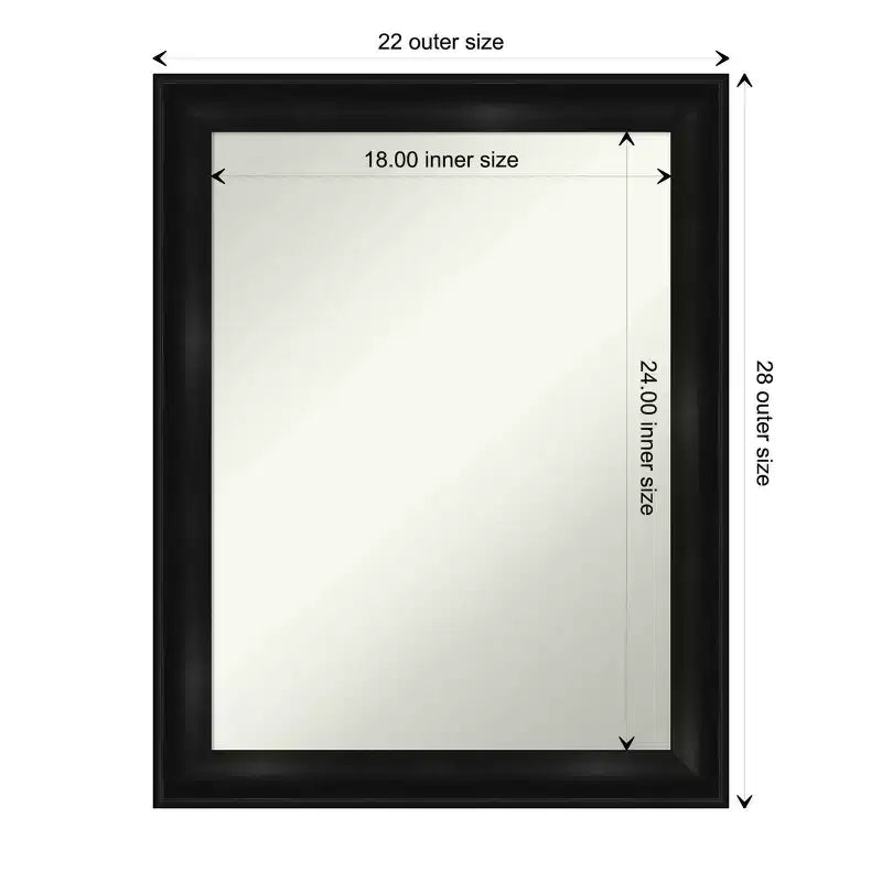 Miroir Mural Étroit pour Salle de Bain Noir