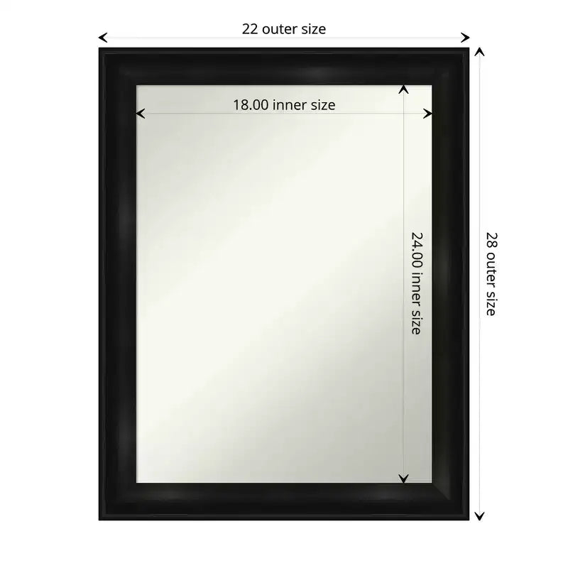 Miroir Mural Étroit pour Salle de Bain Noir