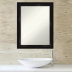 Miroir Mural Étroit pour Salle de Bain Noir