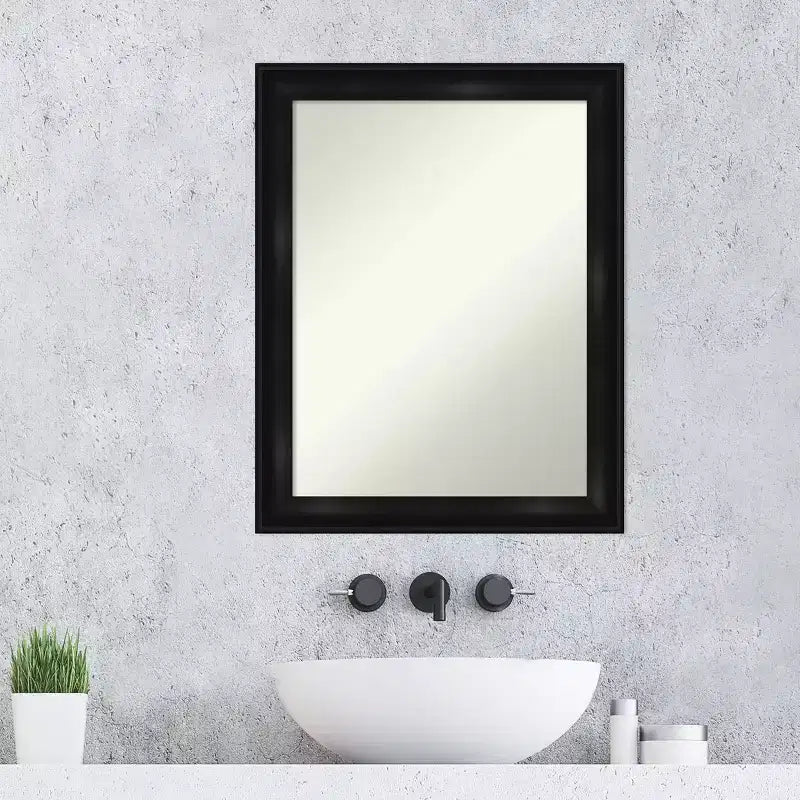 Miroir Mural Étroit pour Salle de Bain Noir