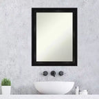 Miroir Mural Étroit pour Salle de Bain Noir
