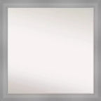 30" x 30" Non-Beveled Flair Polished Nickel Wall Mirror - Amanti Art: Modern Square Includes Mounting Hardware