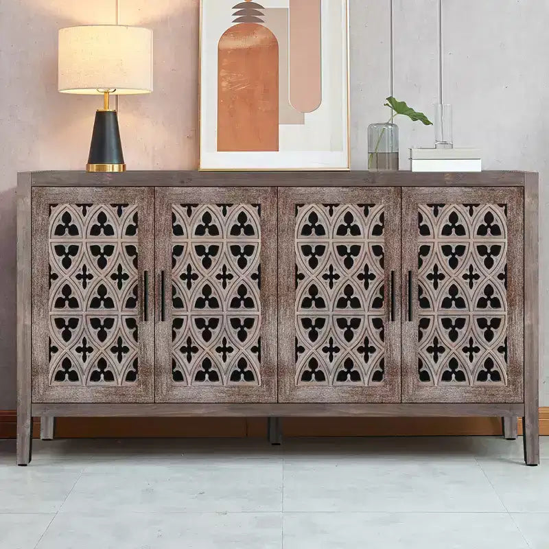 Credenza Sideboard Kitchen Storage Cabinet TV Cabinet with Adjustable Shelf Pantry Cabinet for Kitchen Dining Room