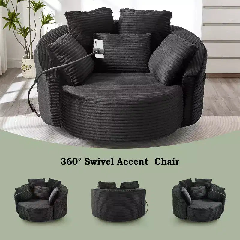 Chaise pivotante à 360°, fauteuil club, fauteuil d'appoint