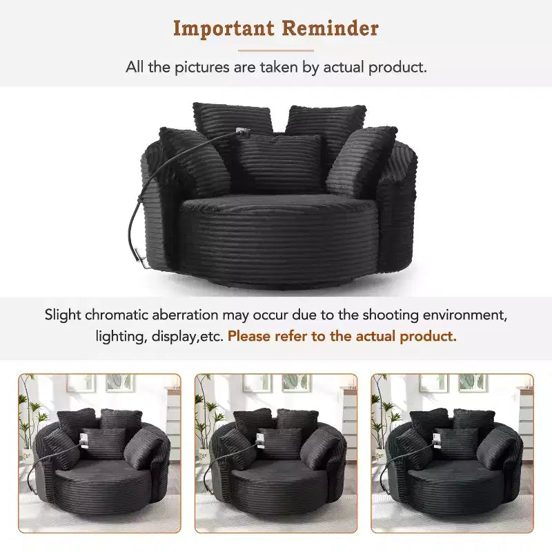 Chaise pivotante à 360°, fauteuil club, fauteuil d'appoint