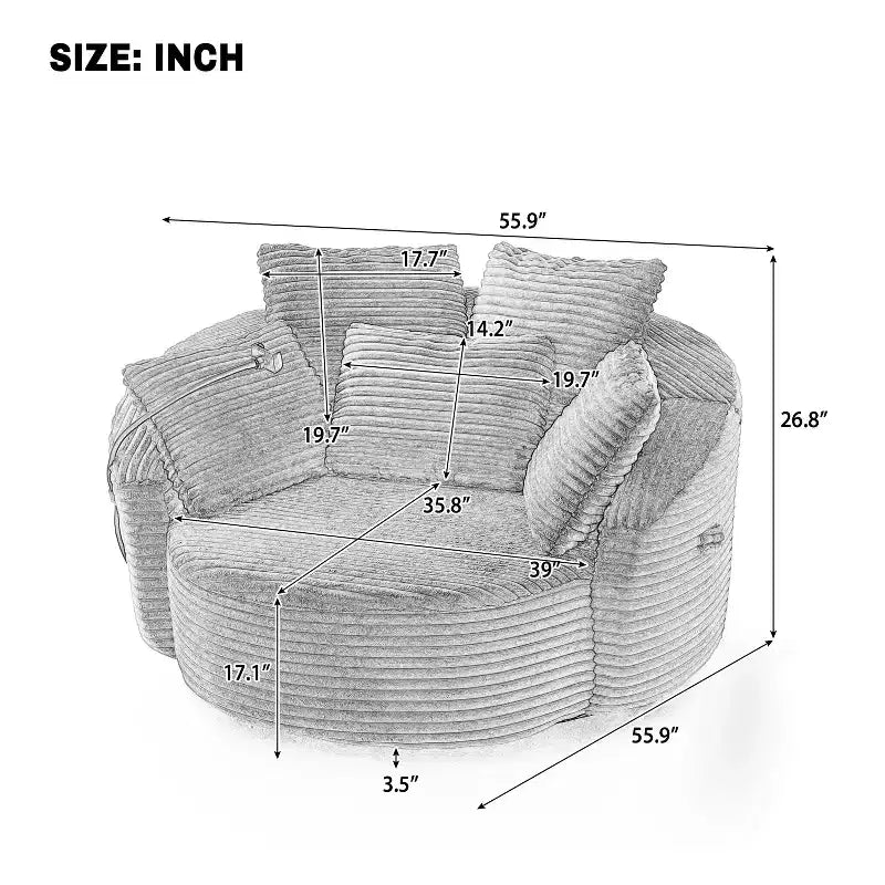 Chaise pivotante à 360°, fauteuil club, fauteuil d'appoint