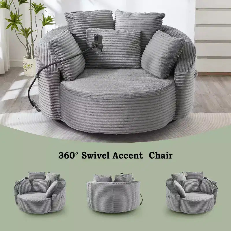 Chaise pivotante à 360°, fauteuil club, fauteuil d'appoint