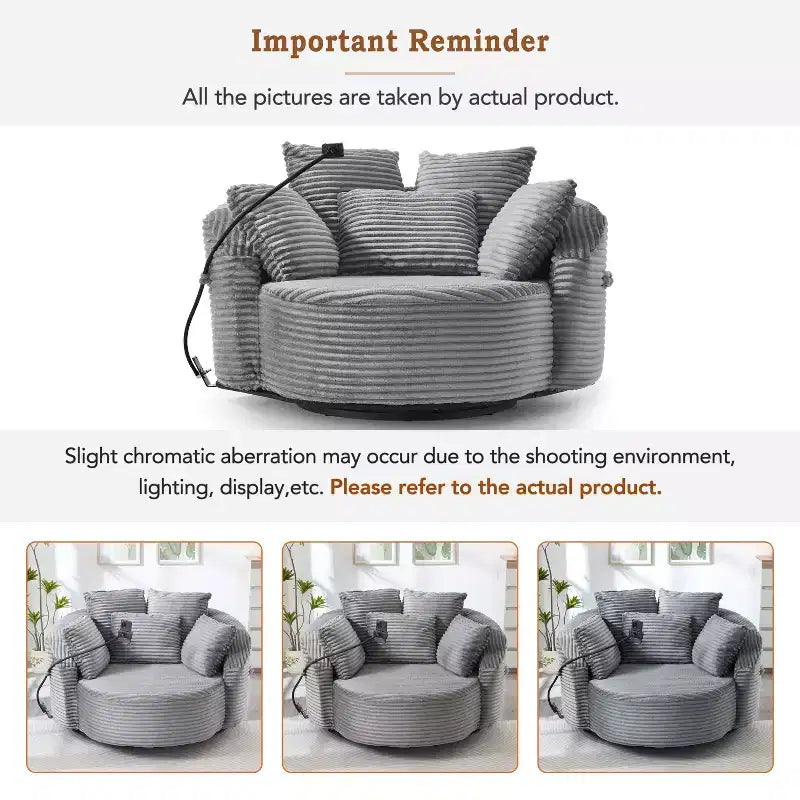 Chaise pivotante à 360°, fauteuil club, fauteuil d'appoint