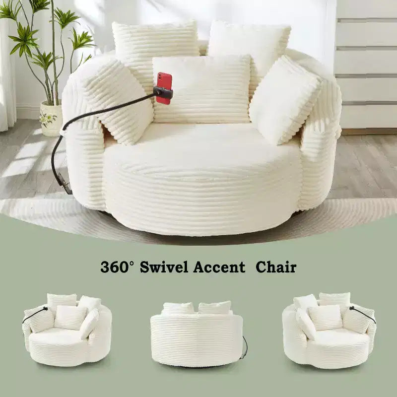 Chaise pivotante à 360°, fauteuil club, fauteuil d'appoint