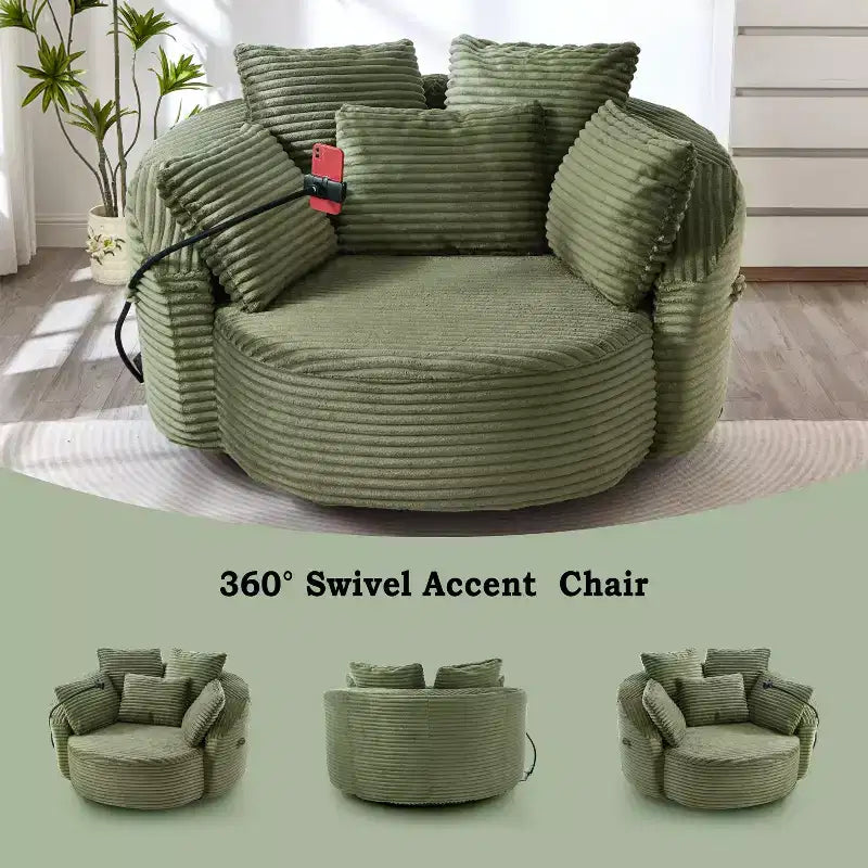 Chaise pivotante à 360°, fauteuil club, fauteuil d'appoint