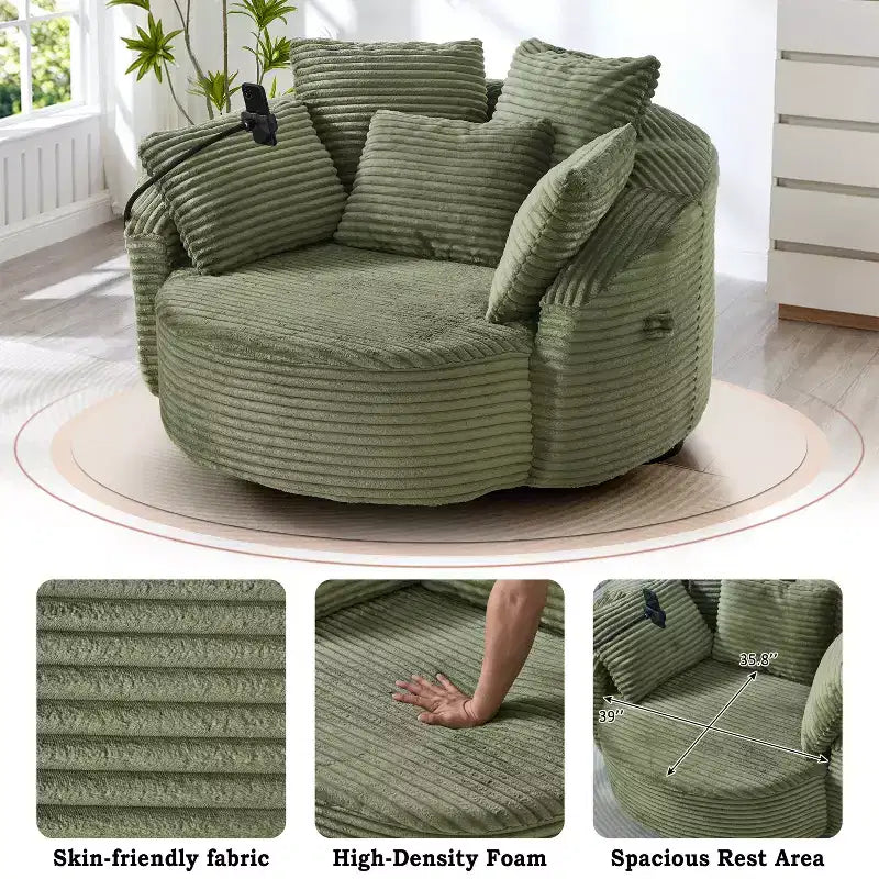 Chaise pivotante à 360°, fauteuil club, fauteuil d'appoint