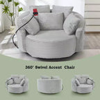 Chaise pivotante à 360°, fauteuil club, fauteuil d'appoint