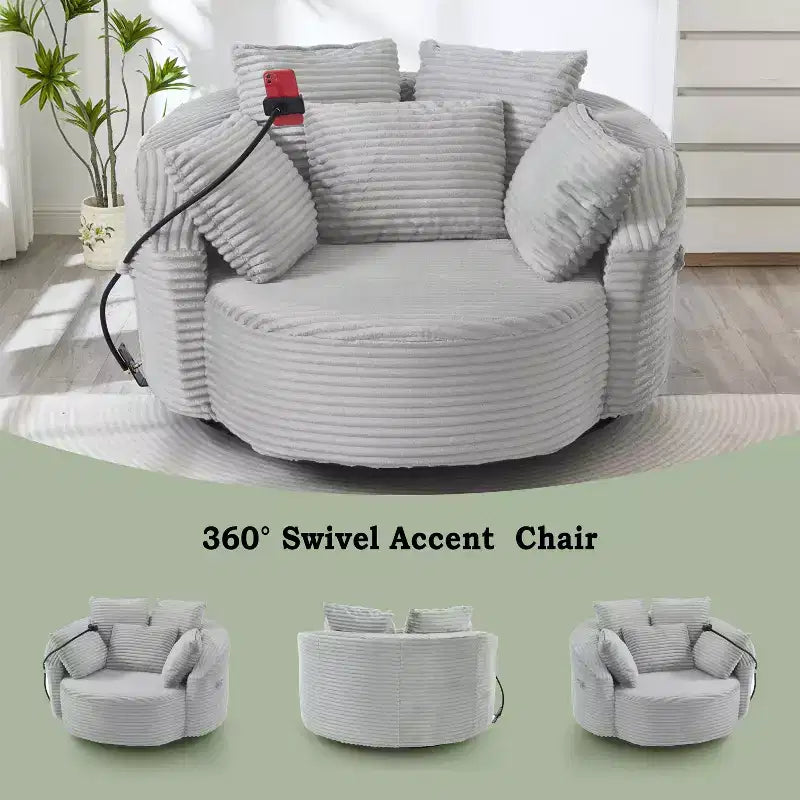 Chaise pivotante à 360°, fauteuil club, fauteuil d'appoint