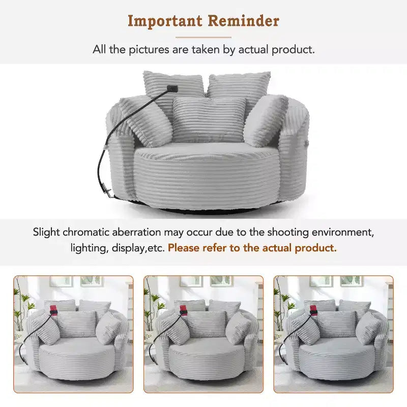Chaise pivotante à 360°, fauteuil club, fauteuil d'appoint