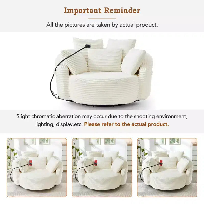 Chaise pivotante à 360°, fauteuil club, fauteuil d'appoint