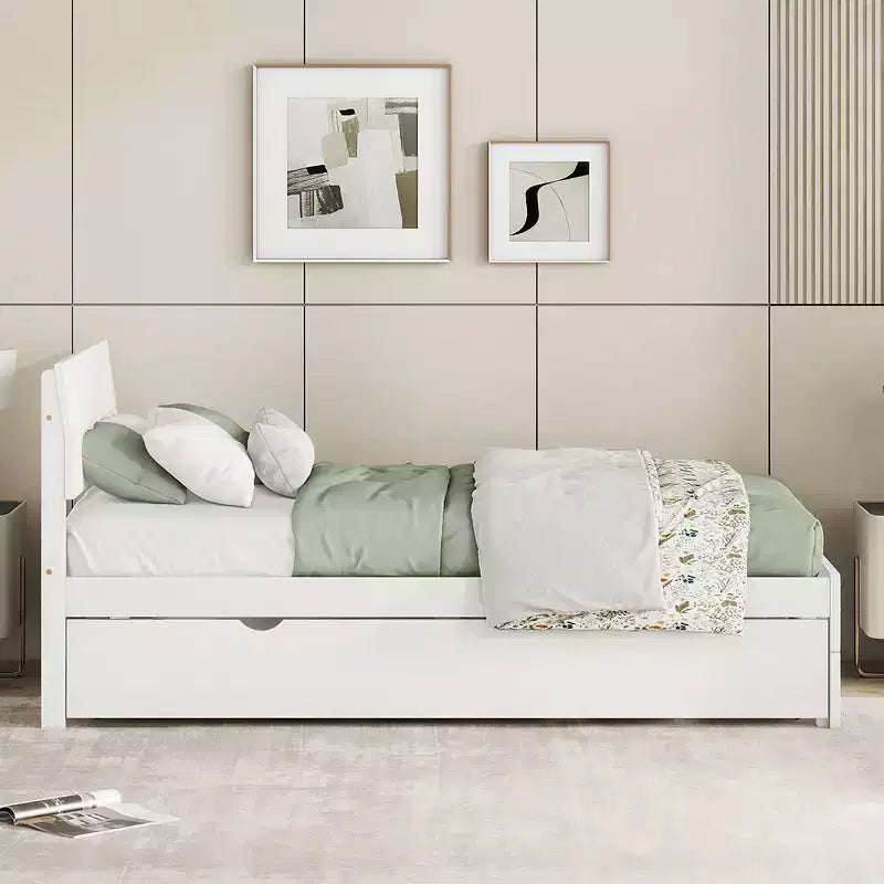 Lit plateforme simple en bois massif