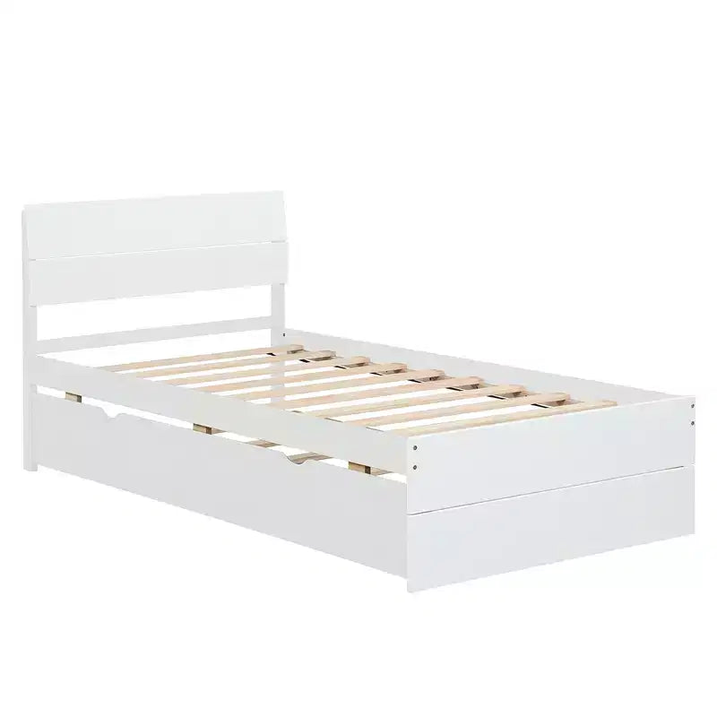 Lit plateforme simple en bois massif