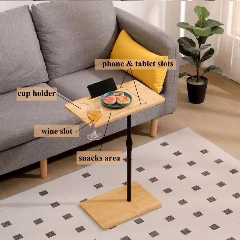 Table d'appoint de canapé rotative à 360°