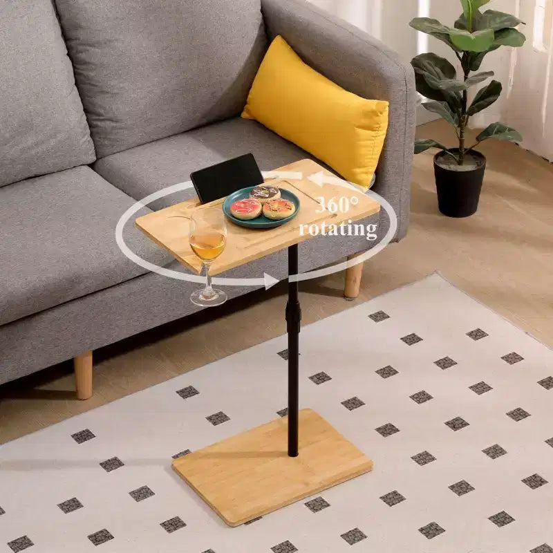 Table d'appoint de canapé rotative à 360°