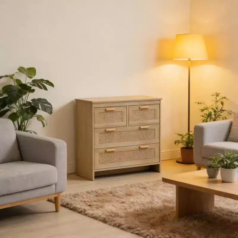 Meuble de rangement moderne en rotin