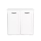 VIYET 30.3 Storage Cabinet White Particle Board+MDF Storage Cabinet w/ 2 Removable Liner Bags (Light/Dark Sorting+Handles)