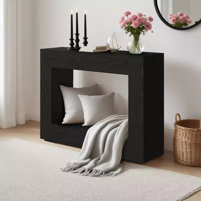 Farmhouse Narrow Console Table 47 Wooden Entryway Sofa Table with Storage Modern Rectangular Design for Hallway Living Room Foyer