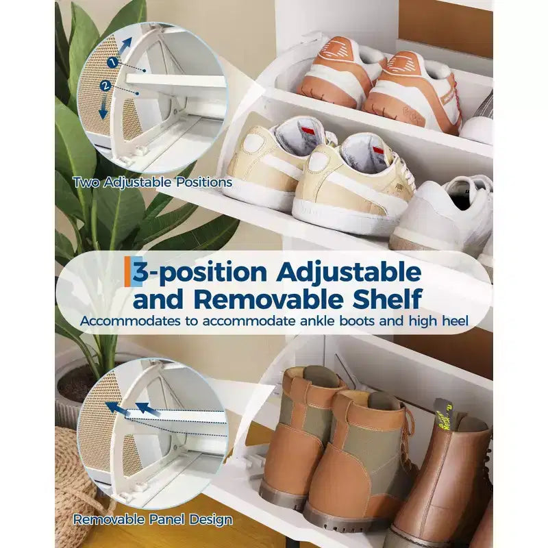 Meuble à chaussures étroit en rotin