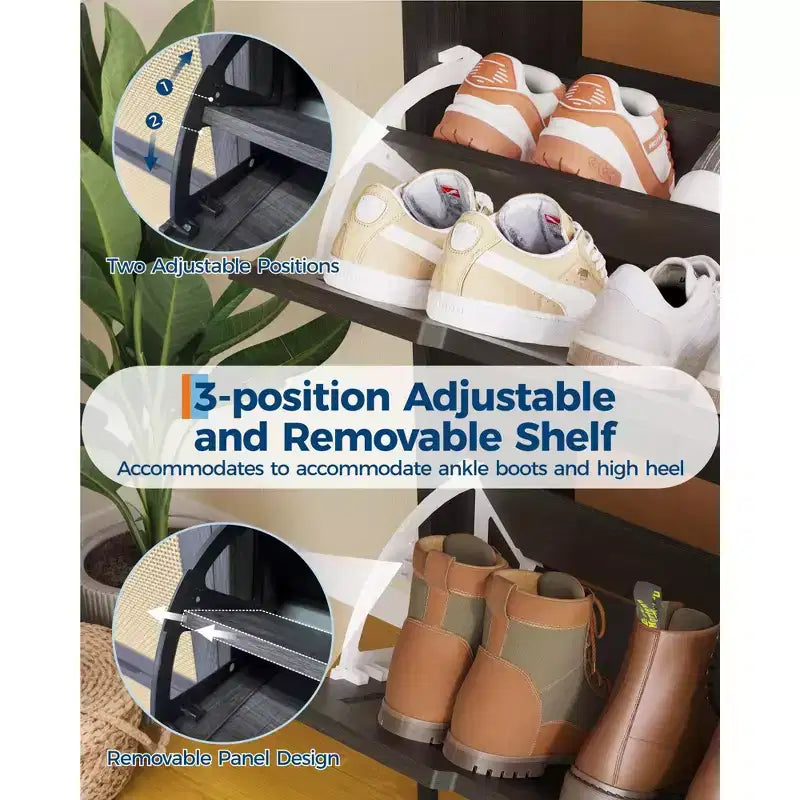Meuble à chaussures étroit en rotin