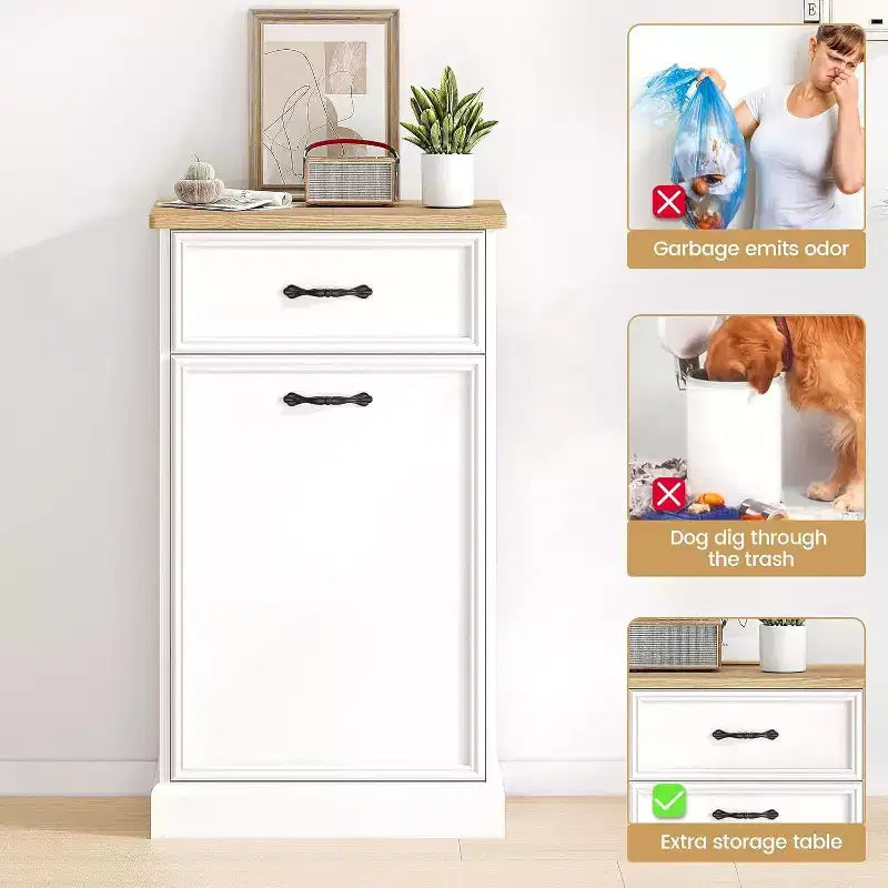 Meuble poubelle inclinable