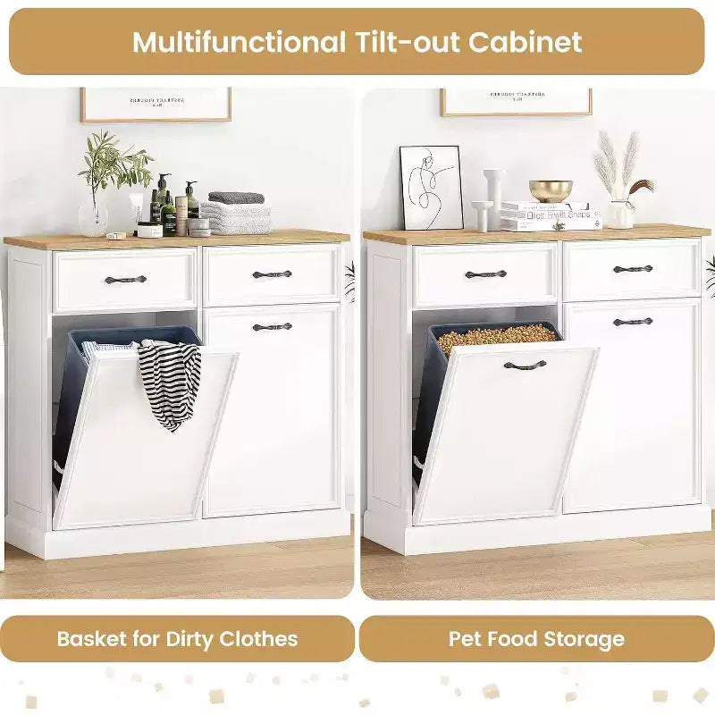 Meuble poubelle inclinable