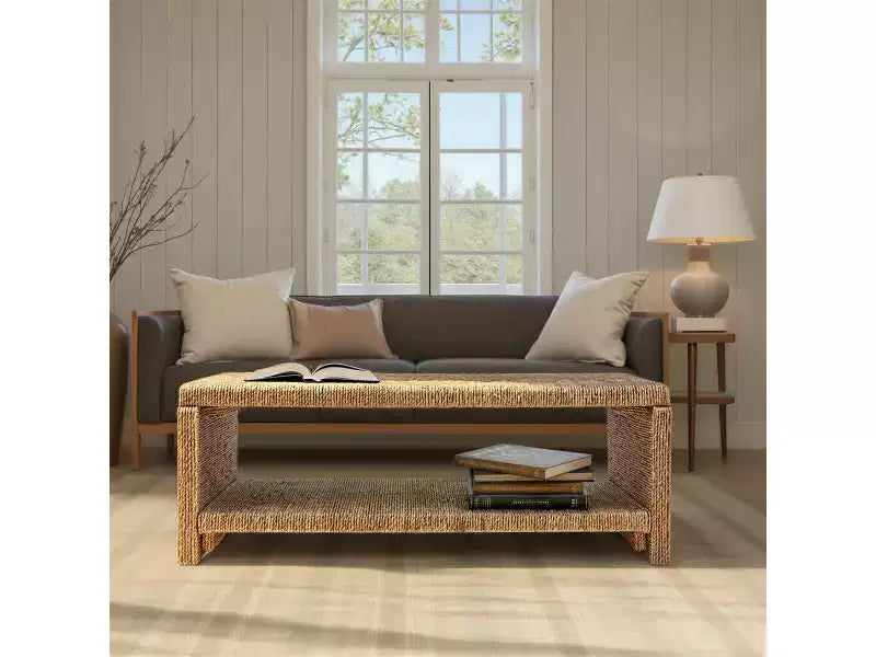Table basse en bois tressé Woven Water