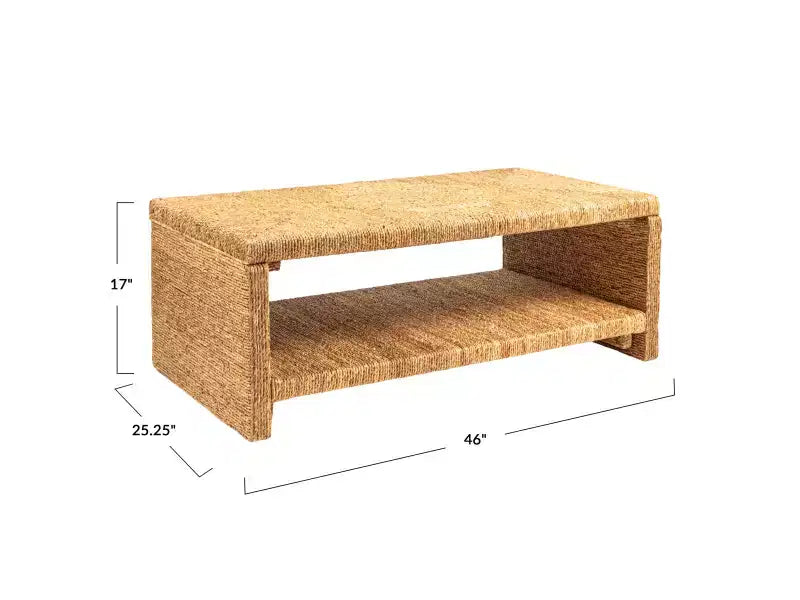 Table basse en bois tressé Woven Water