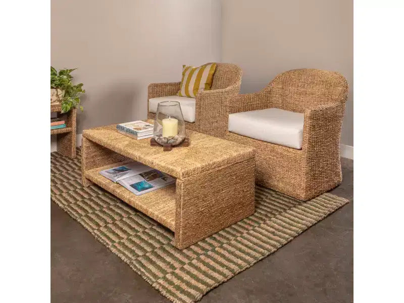 Table basse en bois tressé Woven Water