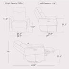 Fauteuil inclinable électrique en cuir véritable de qualité supérieure