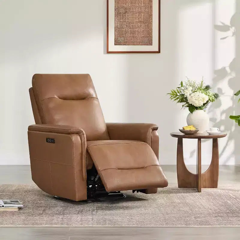 Fauteuil inclinable électrique en cuir véritable de qualité supérieure