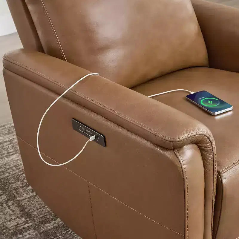 Fauteuil inclinable électrique en cuir véritable de qualité supérieure