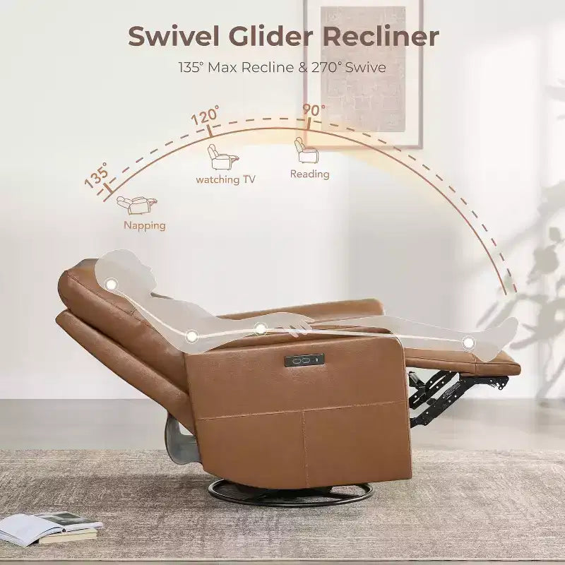 Fauteuil inclinable électrique en cuir véritable de qualité supérieure