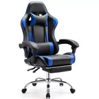 TUYOHW Ergonomic Gaming Chair with Footrest PU Leather Recliner with Headrest and Fixed Up Armrest Computer Chair for Study Office