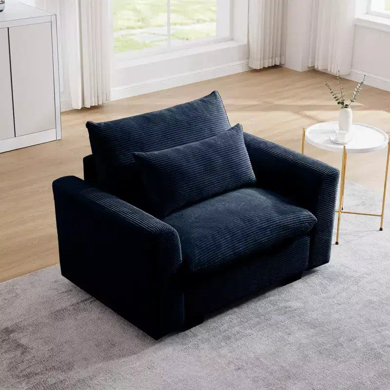 Fauteuil profond en velours côtelé