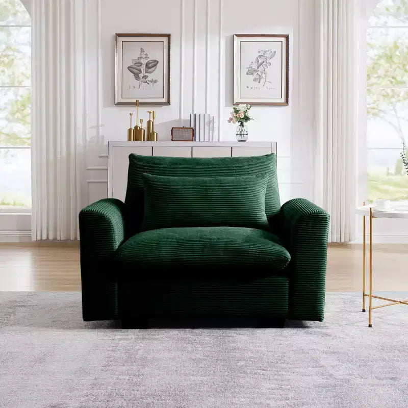 Fauteuil profond en velours côtelé