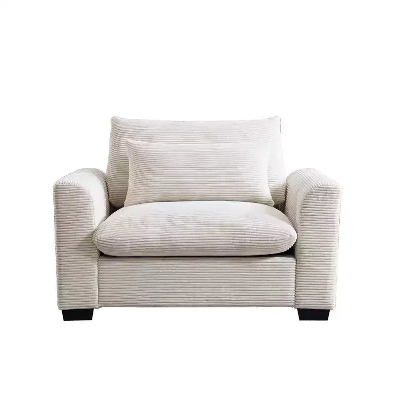 Fauteuil profond en velours côtelé