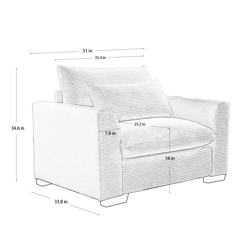 Fauteuil profond en velours côtelé