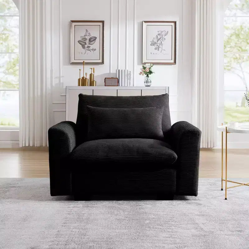 Fauteuil profond en velours côtelé