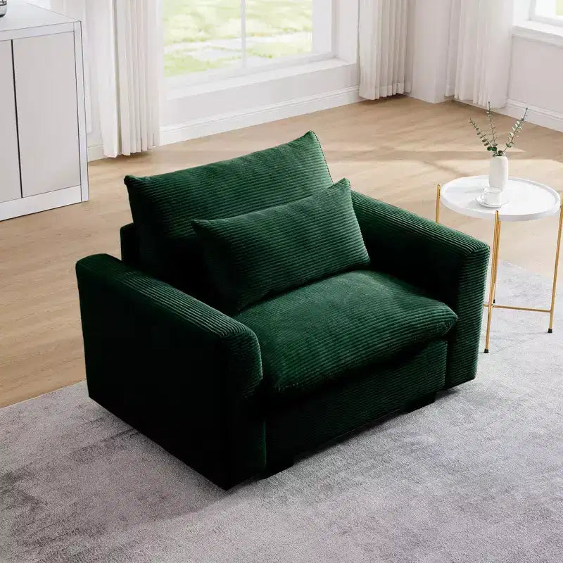 Fauteuil profond en velours côtelé