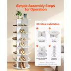 Meuble à chaussures rotatif à plusieurs niveaux